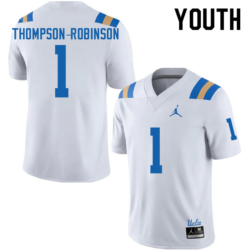 Jordan Brand Youth #1 Dorian Thompson-Robinson UCLA Bruins College Football Jerseys Sale-White - Click Image to Close